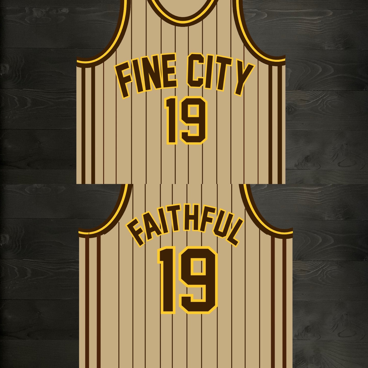 A-105m FINE CITY FAITHFUL #19 Sand Bown Pinstripes - MADE TO ORDER