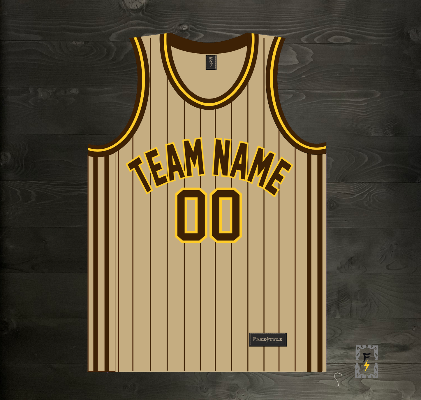 A-105m CUSTOM Team Name and #00 Sand Bown Pinstripes - MADE TO ORDER