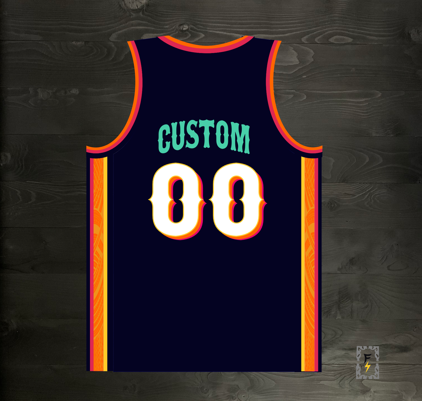 A-120m CUSTOM Name and # Navy White Orange Pink Basketball Jersey - MADE TO ORDER