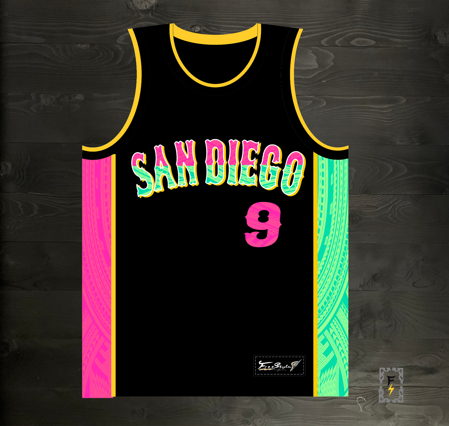 A-004a #9 Black Mint Pink