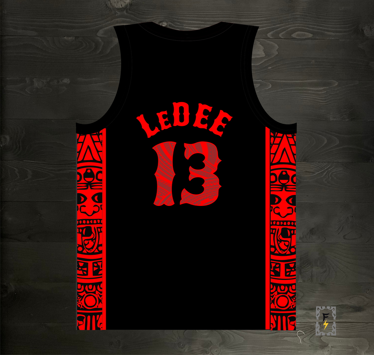 C-013m LeDEE #13 AZTECS Black Hieroglyphics - MADE TO ORDER