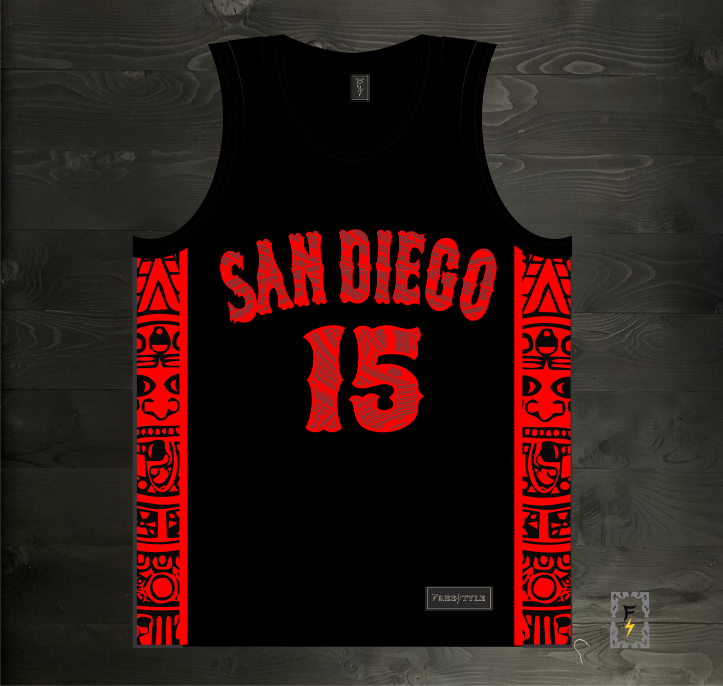 C-013m KAWHI #15 AZTECS Black Hieroglyphics - MADE TO ORDER