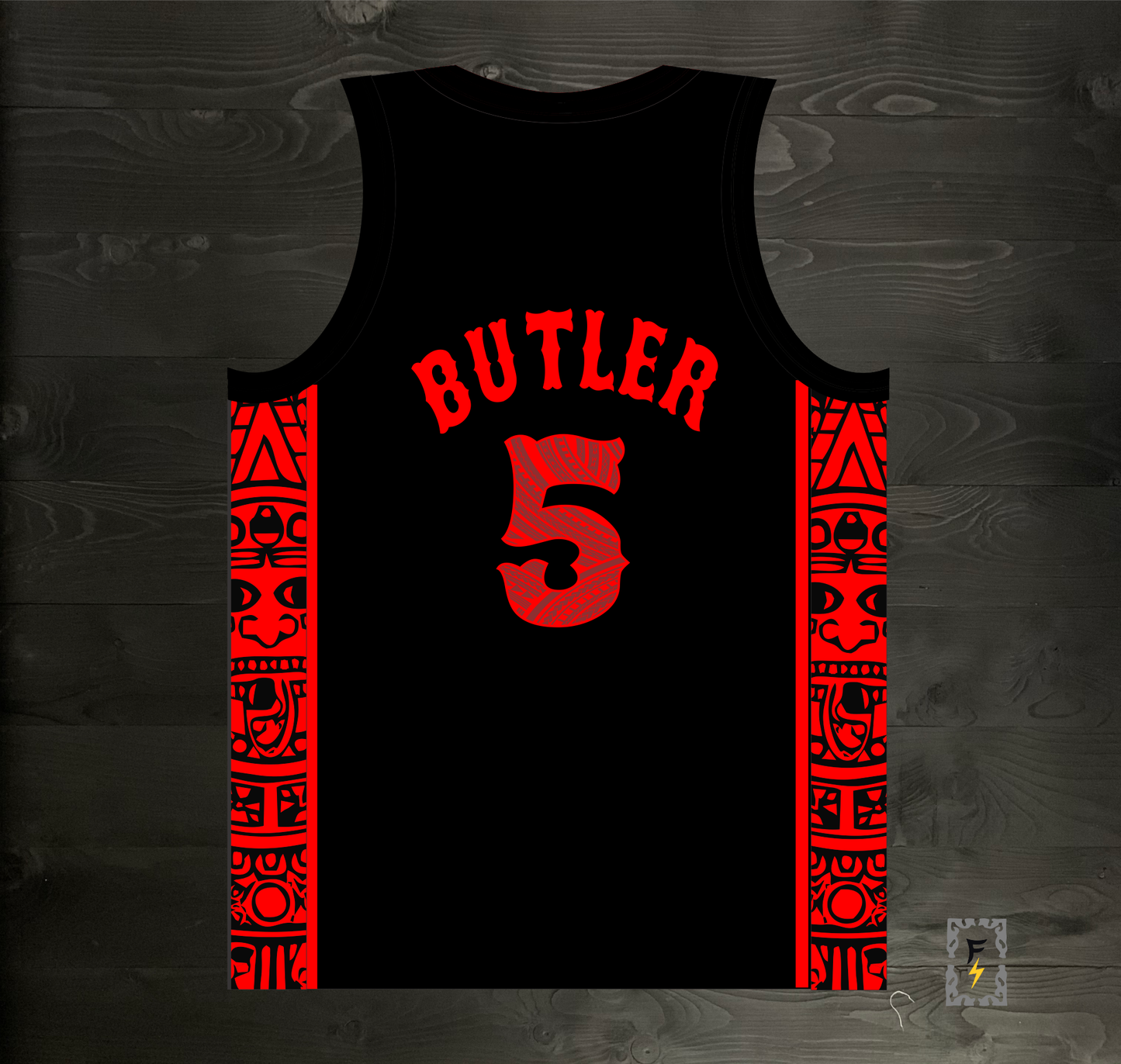 C-013m BUTLER #5 AZTECS Black Hieroglyphics - MADE TO ORDER