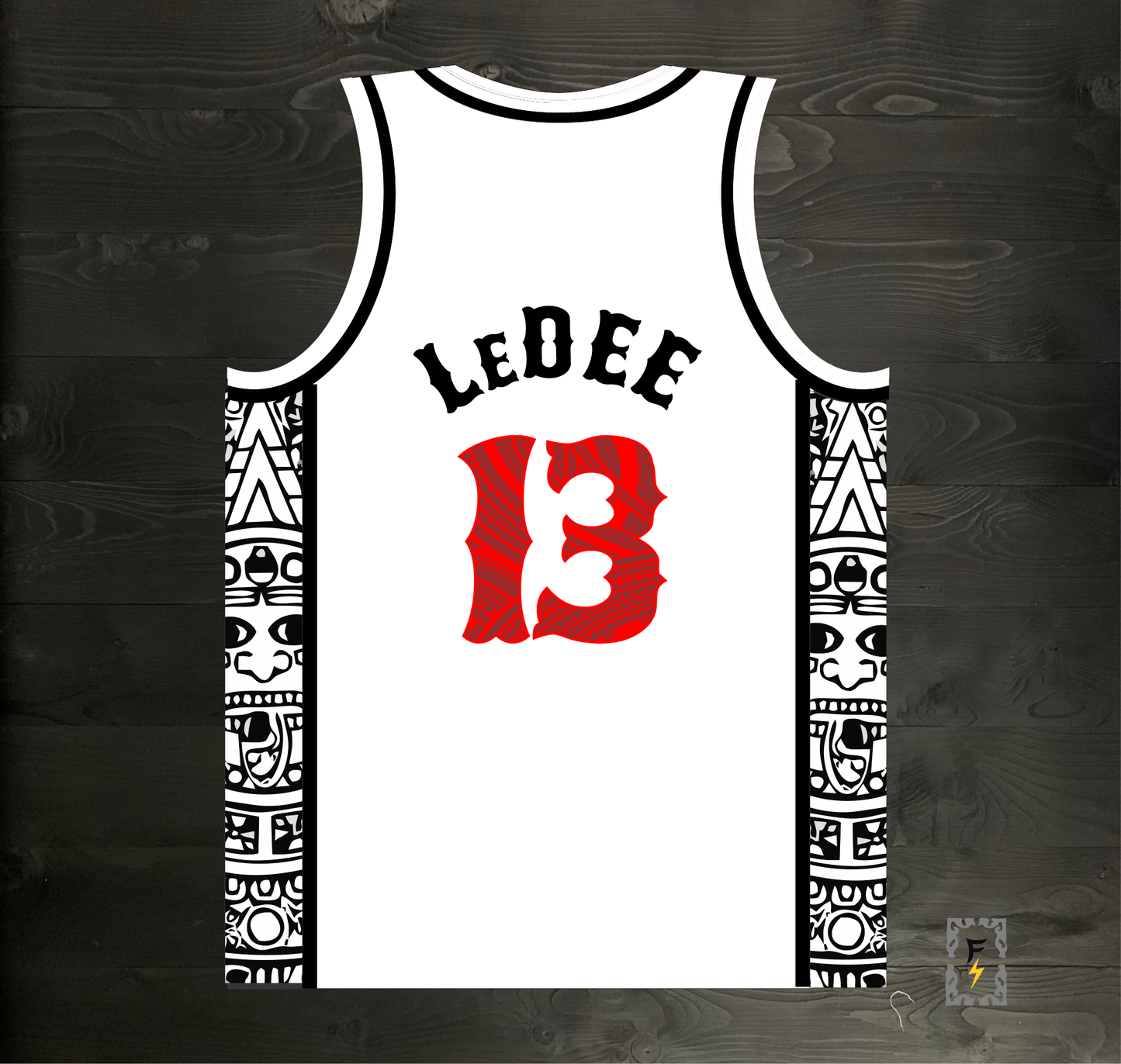 C-014m LeDEE #13 AZTECS White Hieroglyphics - MADE TO ORDER