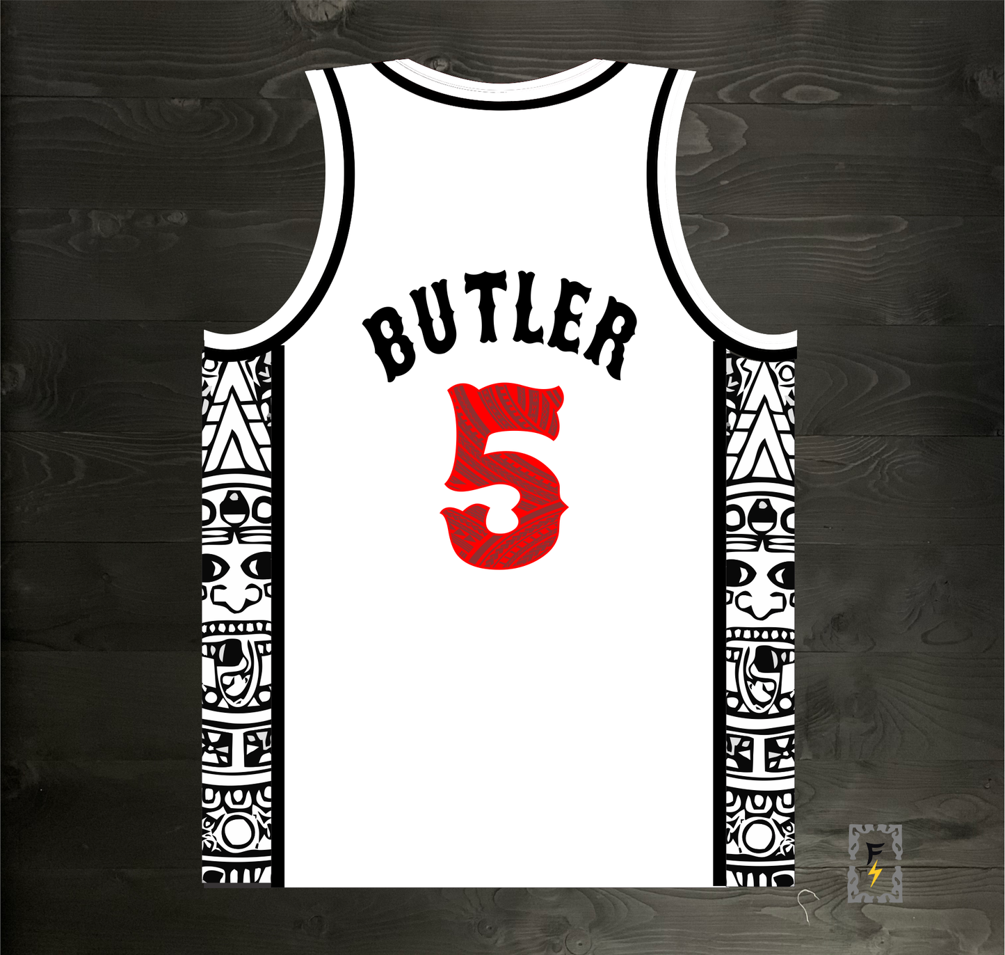 C-014m BUTLER #5 AZTECS White Hieroglyphics - MADE TO ORDER