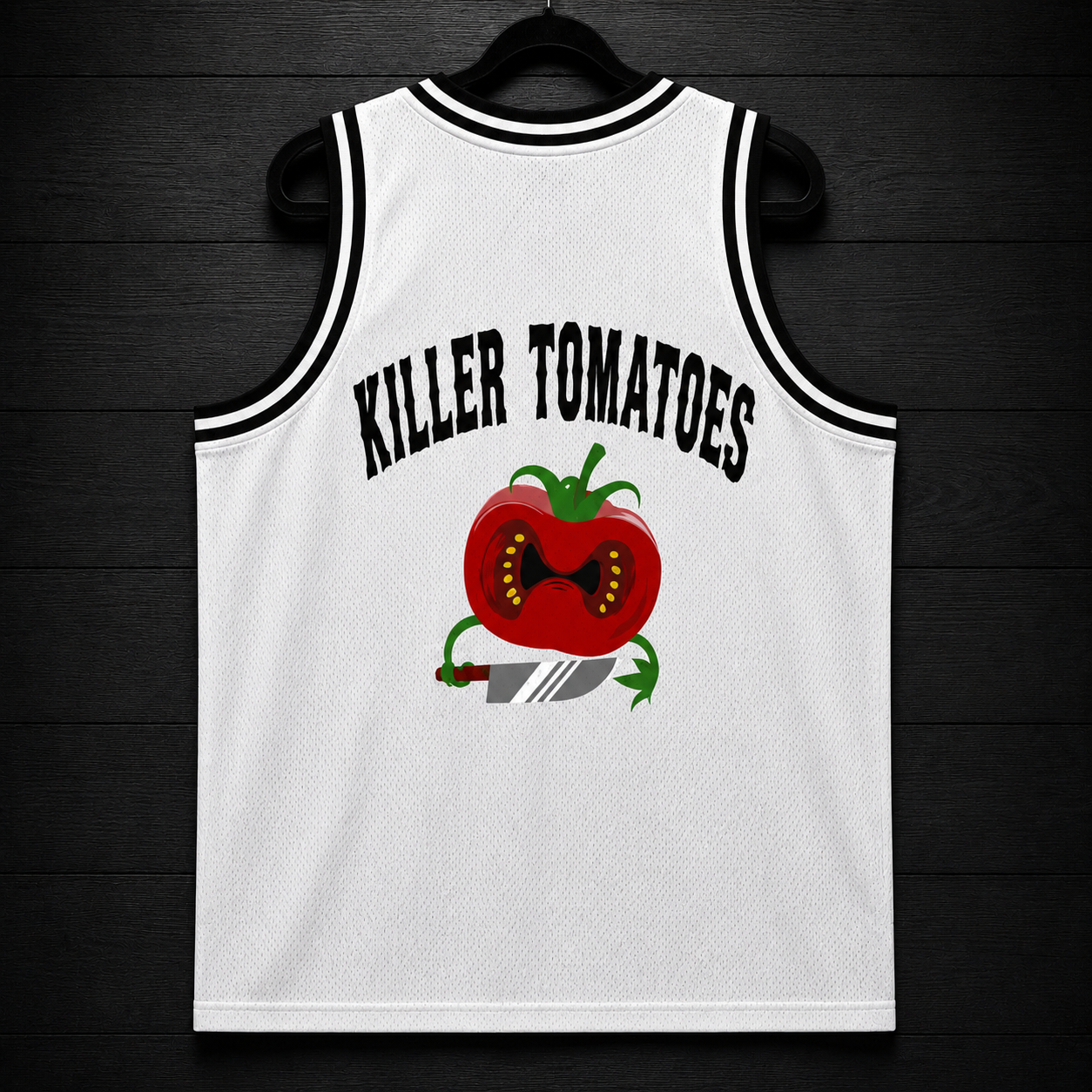V-104m Attack of the Killer Tomatoes White Basketball Jersey - PRE-ORDER