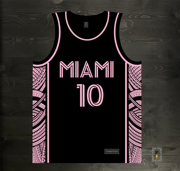 23-7000m MESSI #10 Miami Black Pink Tribal - MADE TO ORDER – Free