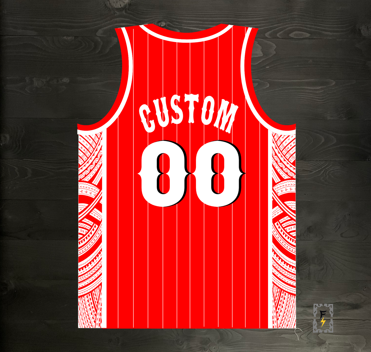 M-361m CUSTOM Red White Pinstripes Tribalz ALL SIZES - MADE ORDER