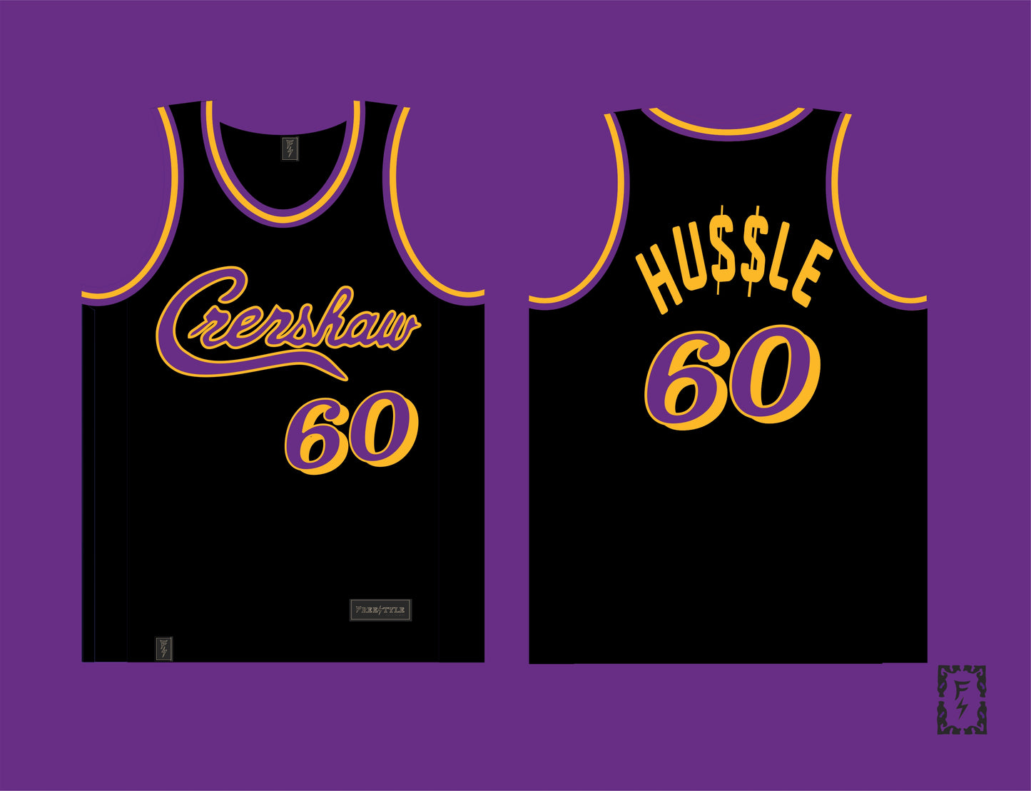 Crenshaw in Black Purple Gold #60 HU$$LE