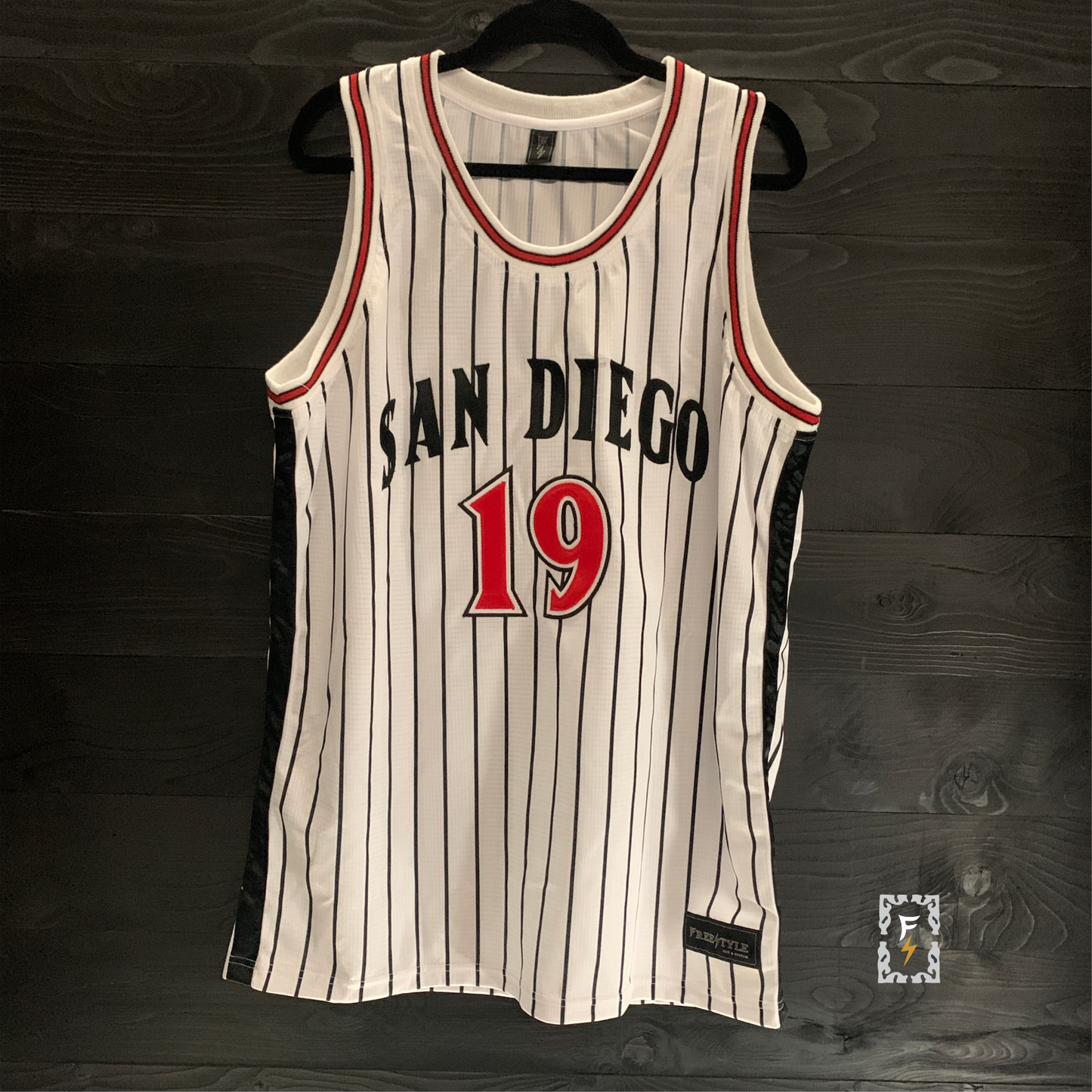 C-004m GWYNN #19 AZTECS SD White Pinstripes - MADE TO ORDER