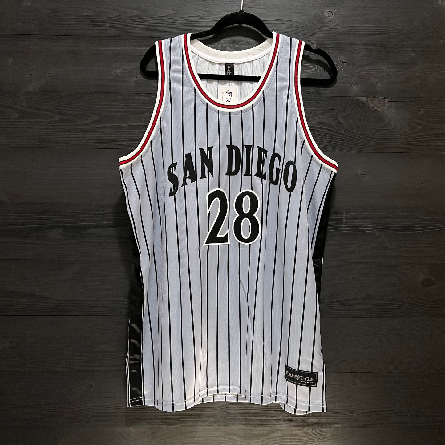 C-005m FAULK #28 AZTECS SD Gray Pinstripes - MADE TO ORDER