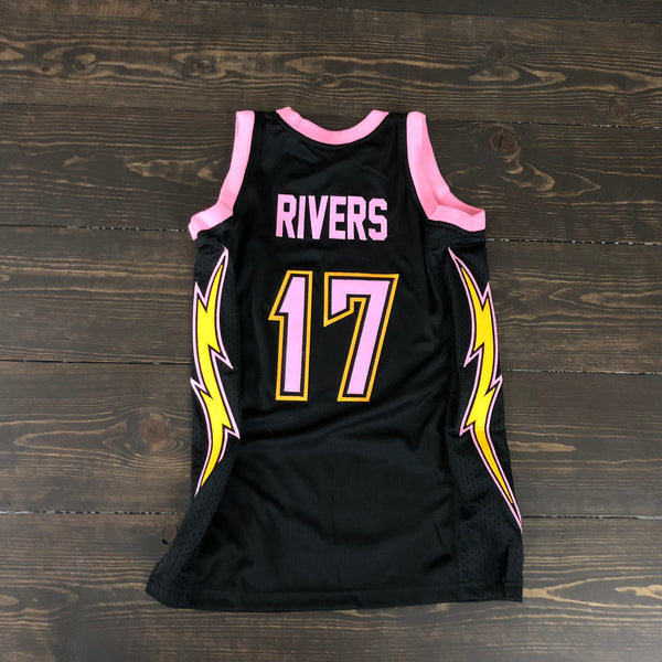 black and pink basketball jersey