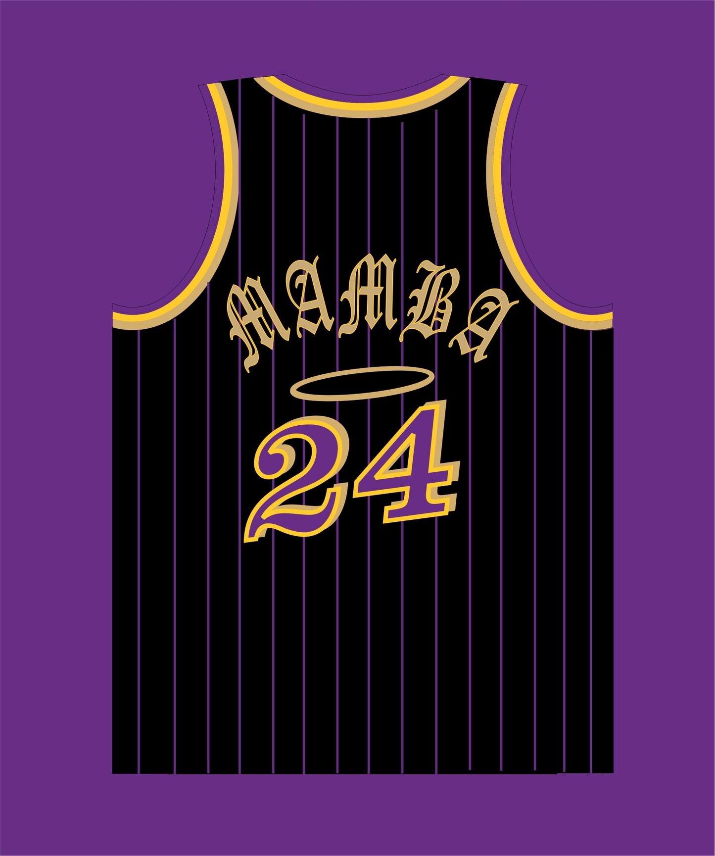 Los Angels in Black Purple Gold MAMBA #24