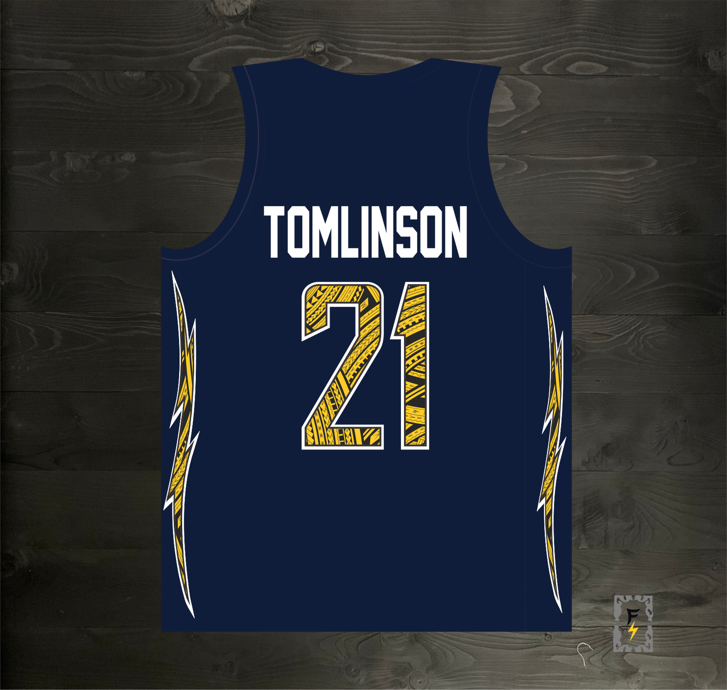 B-016m TOMLINSON #21 BOLTS Navy Tribalz - MADE TO ORDER