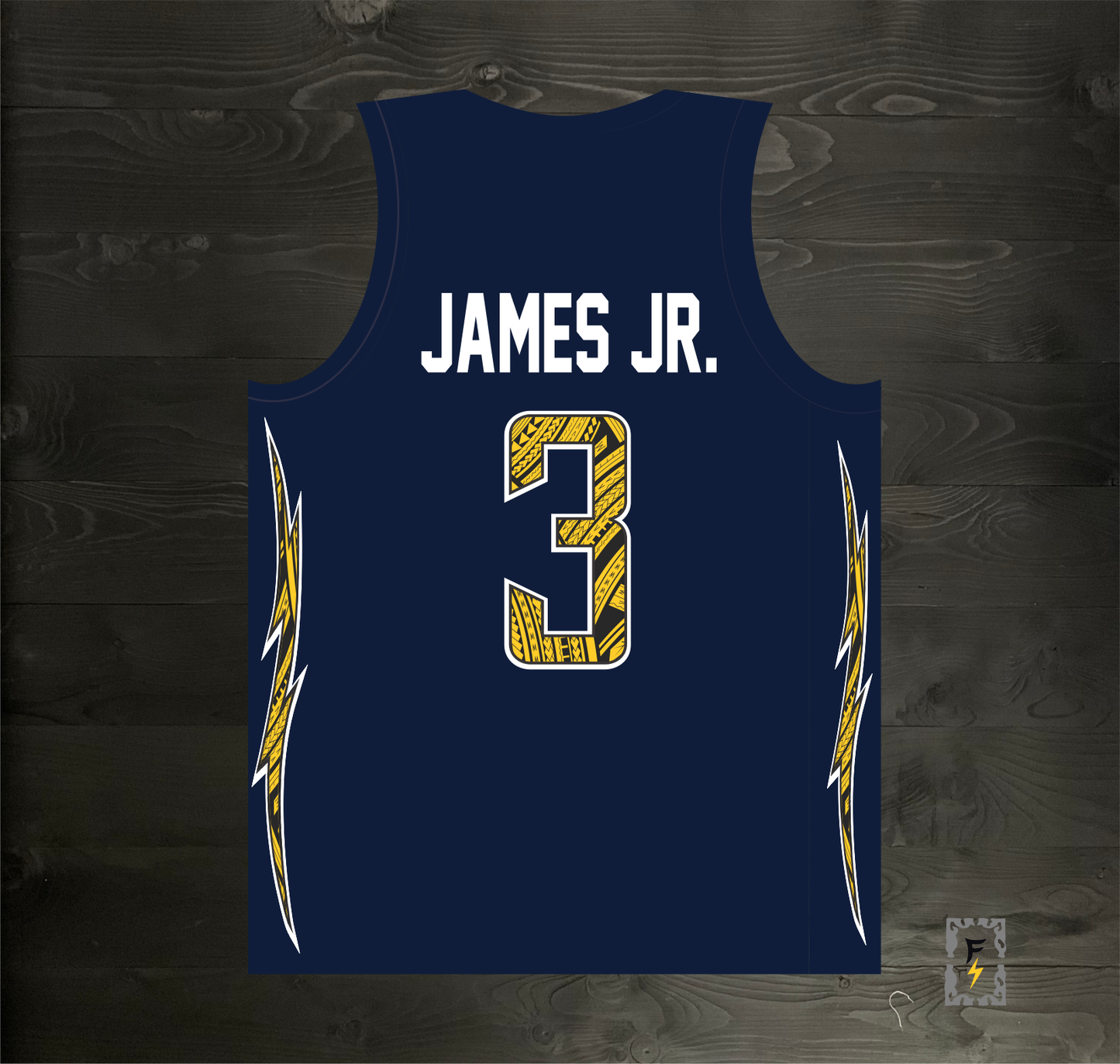 B-016m JAMES JR. #3 BOLTS Navy Tribalz - MADE TO ORDER
