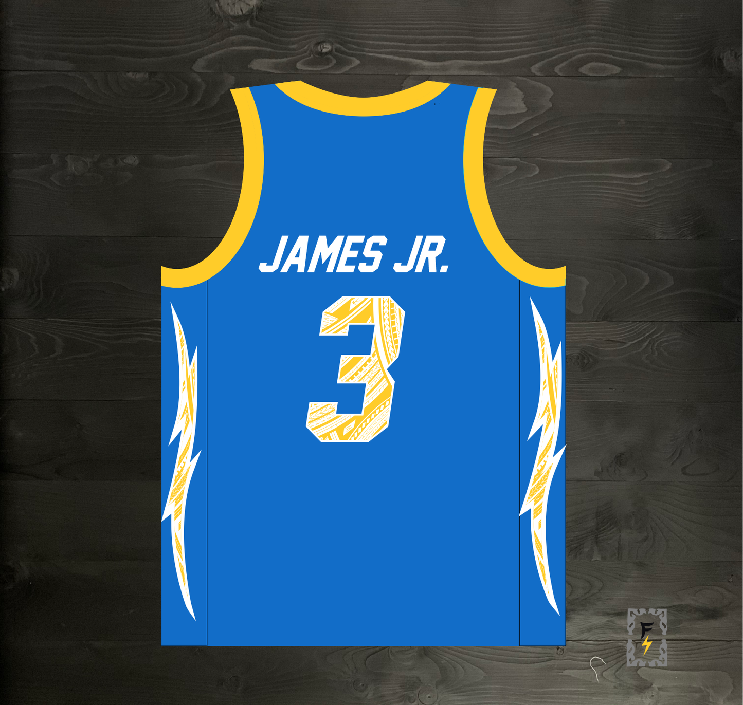 B-001m JAMES JR. #3 BOLTS Powder Tribalz - MADE TO ORDER