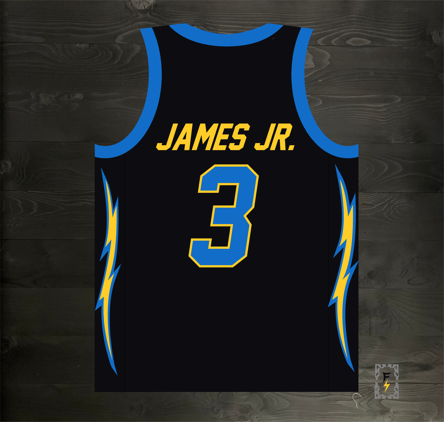 B-005m JAMES JR. #3 BOLTS Black - MADE TO ORDER