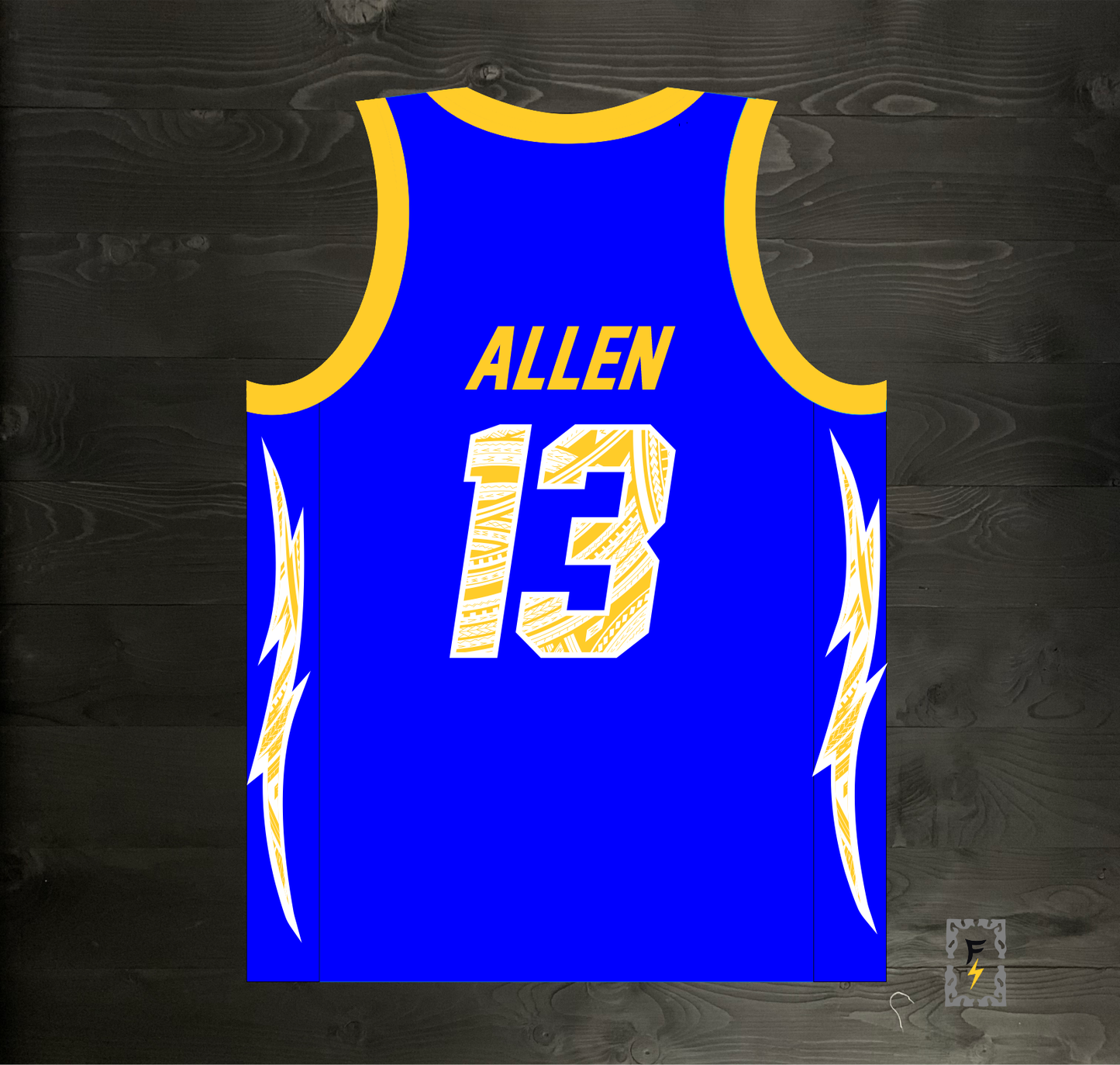 B-007m ALLEN #13 BOLTS Royal Tribalz - MADE TO ORDER