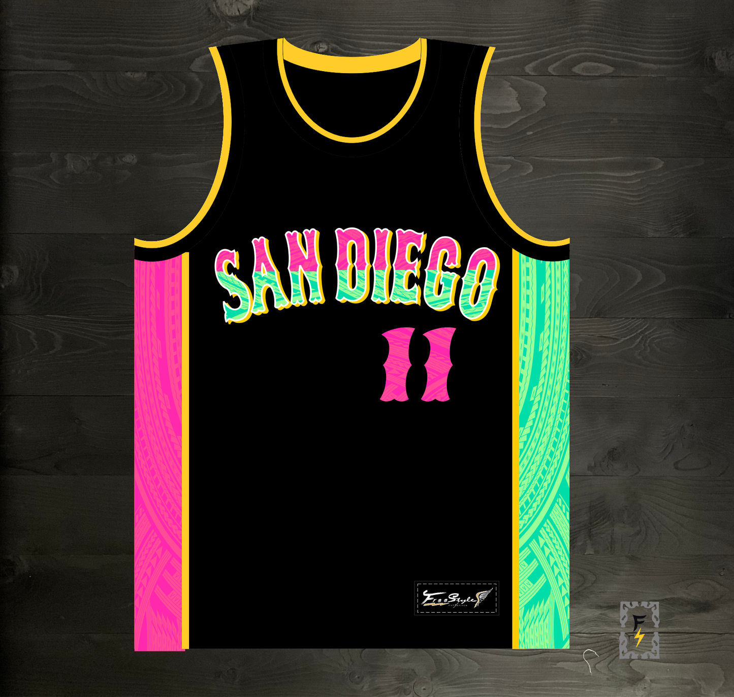 A-004m DARVISH #11 SD Friars Black City Connect Tribalz - MADE TO ORDER