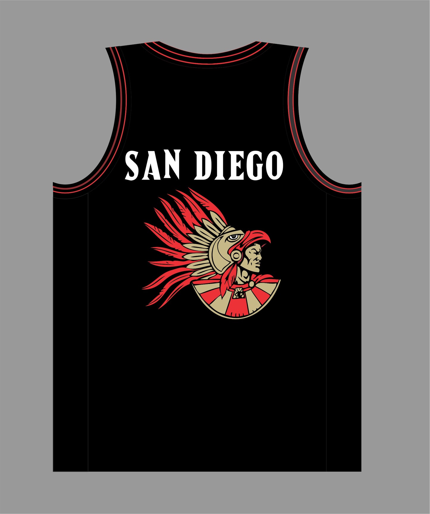 The Show Basketball Jersey in Black #19 SAN DIEGO