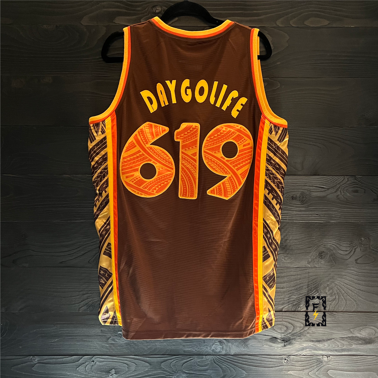 A-002m DAYGOLIFE #619 SD Friars Brown Orange Gold Tribalz - MADE TO ORDER