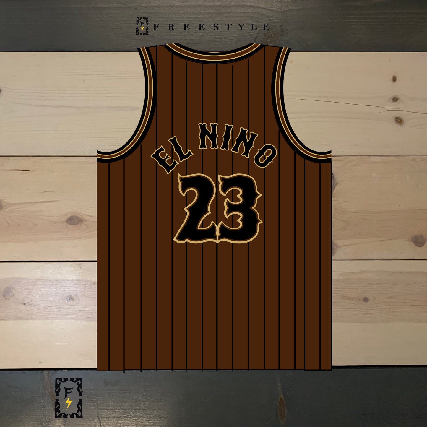 Fine City Friars Brown Black Pinstripes Gold Tuscan #23 EL NINO