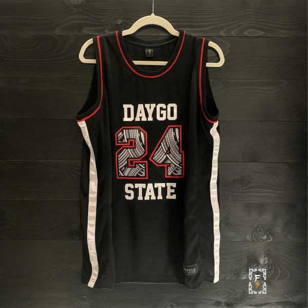 23-0039a GWYNN #24 Daygo State Hoops Black White Tribal - Available Stock