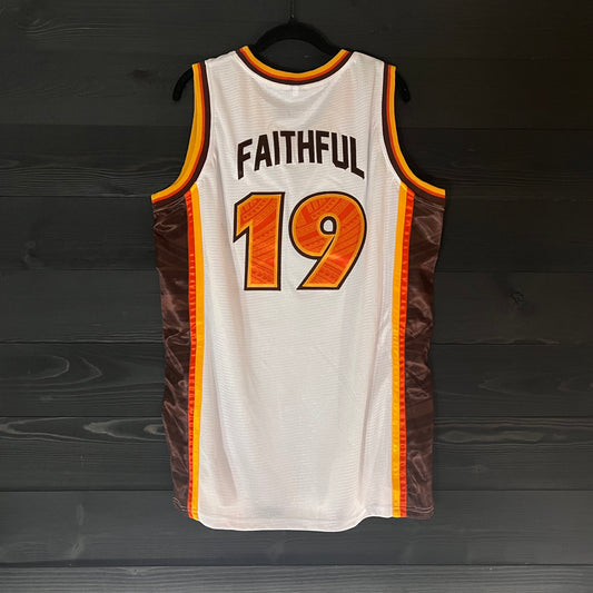 A-023a #19 FAITHFUL White Brown Orange Retro Tribal - ALL STOCK