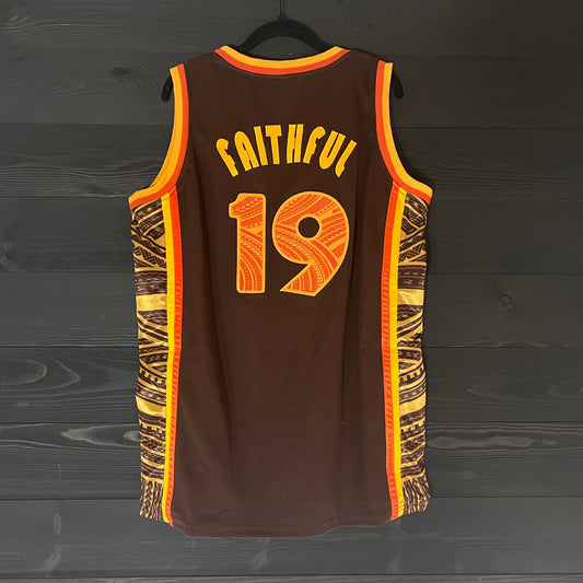 A-002a #19 FAITHFUL Brown Yellow Orange Tribalz- ALL STOCK