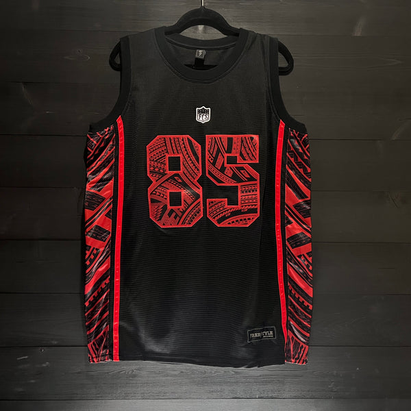 20-0004m #85 KITTLE SF Inspired Black Red Tribal  - MADE TO ORDER