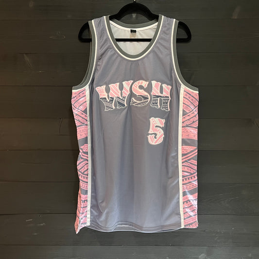 M-611m ABRAMS #5 WSH Gray Pink Blossoms City Connect Tribal - MADE TO ORDER