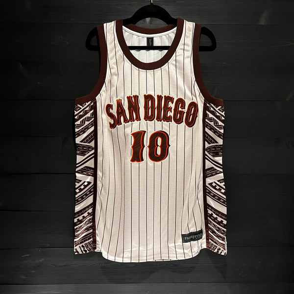 A-021a PROFAR #10 SD Friars Creme Brown Pinstripe Tribal - AVAILABLE STOCK