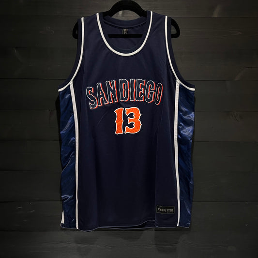 A-022m #13 Navy White Orange Tuscan - MADE TO ORDER - ALL SIZES