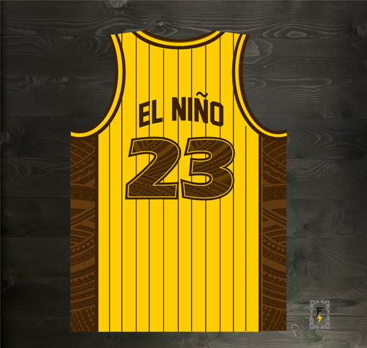 A-025m EL NINO #23 SD 1978 Yellow Pinstripes - MADE TO ORDER