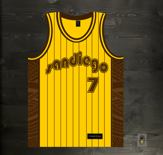 A-025m H.S. KIM #7 SD 1978 Yellow Pinstripes - MADE TO ORDER
