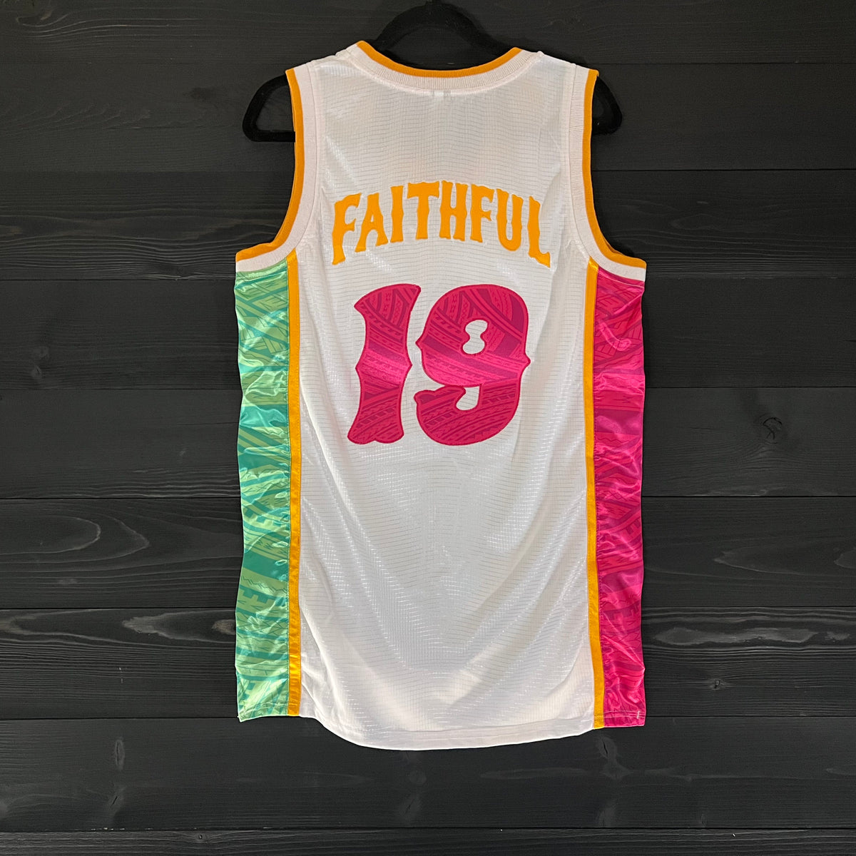 Men #19 FAITHFUL - White Mint Pink Tribal| AM-003a