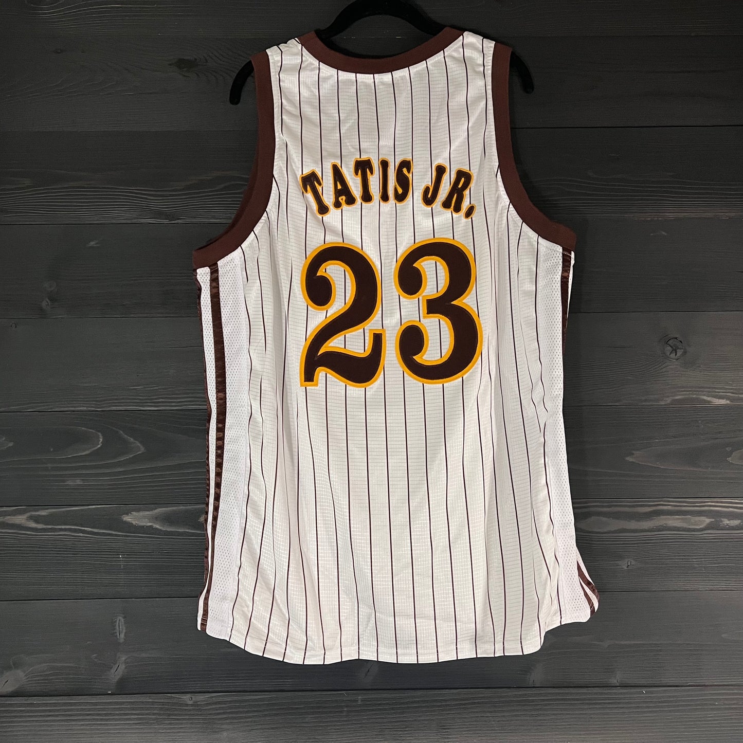 A-010a #23 White Brown Pinstripes - AVAIL STOCK