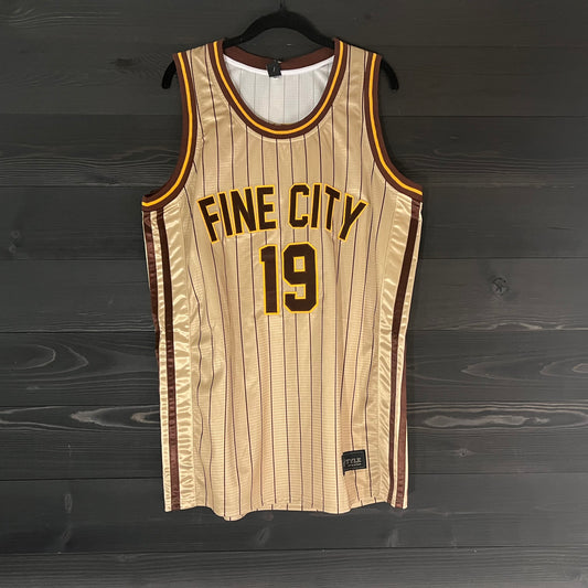 A-105a #19 FINE CITY FAITHFUL Sand Brown Yellow Brown Pinstripes - ALL STOCK
