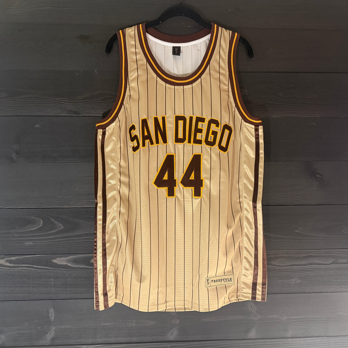 Youth #44 - Sand Yellow Brown Pinstripes | AY-105a