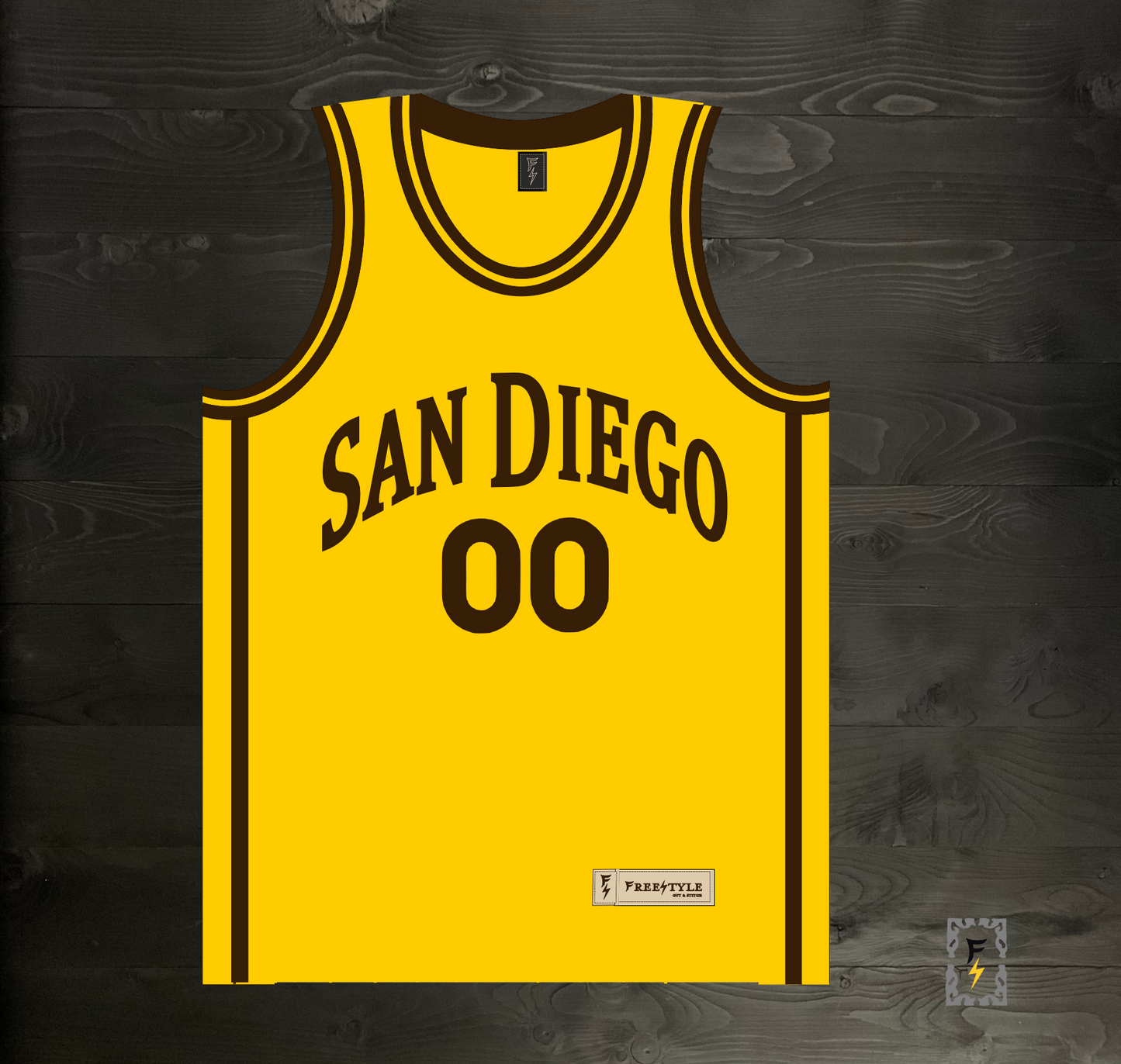 A-111m CUSTOM Name and # Yellow Brown Basketball Jersey - MADE TO ORDER