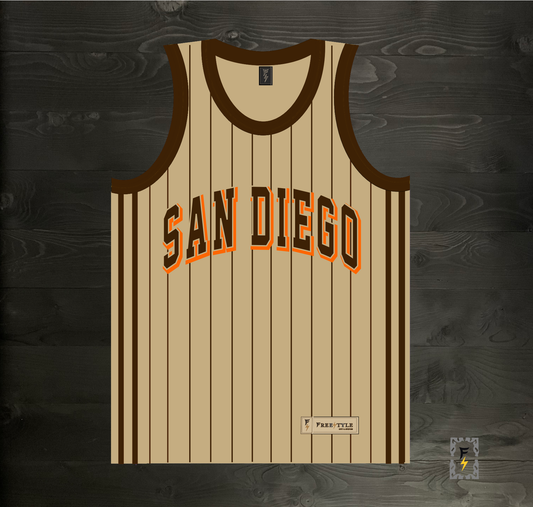 A-113m SD Sand Brown Orange Basketball Tank Top - MADE TO ORDER