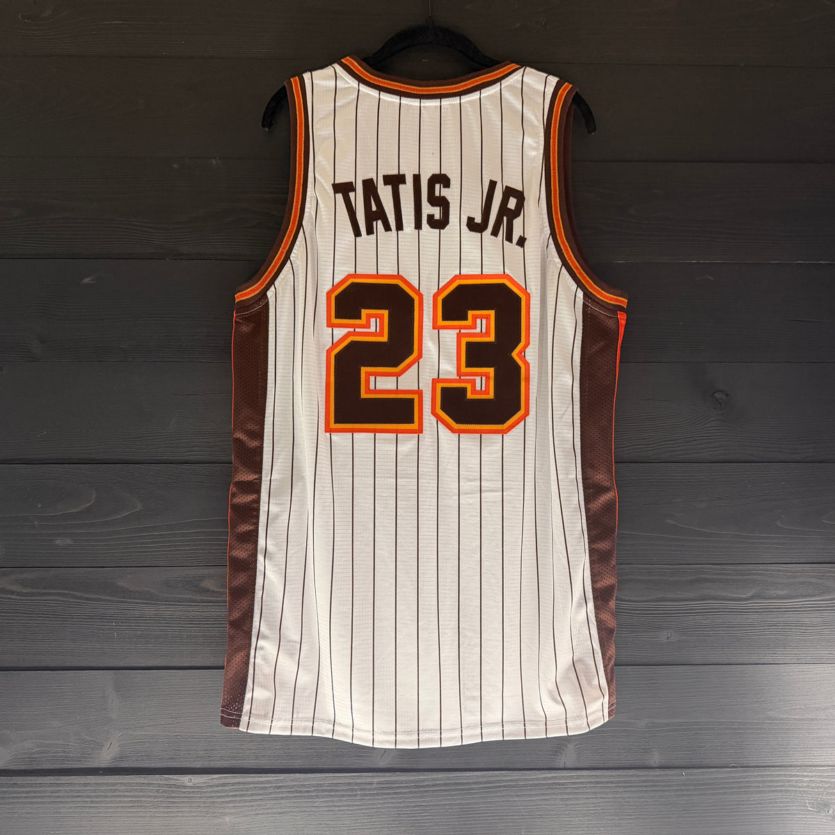 Youth #23 - White Orange Brown Pinstripes | AY-114a