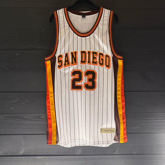 A-114a #23 White Orange Yellow Brown Pinstripes - ALL STOCK
