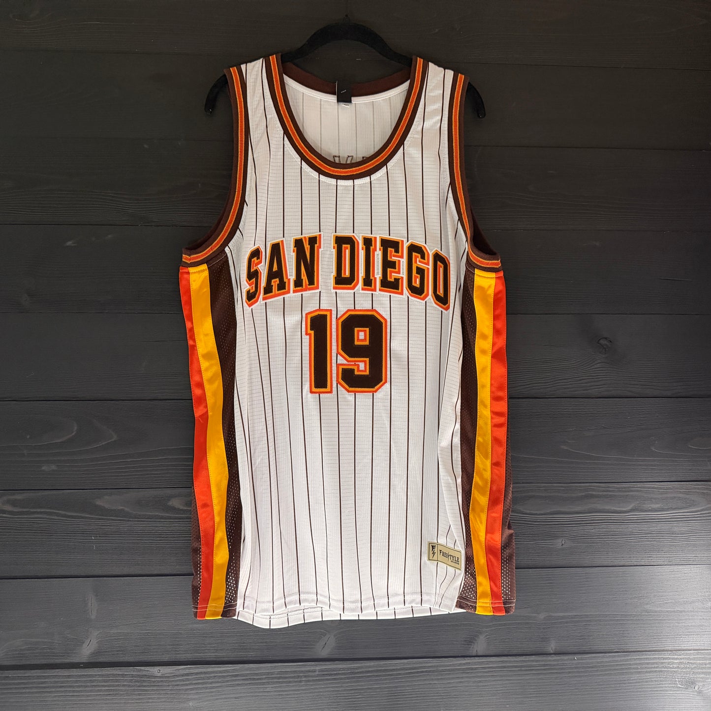 A-114a #19 White Orange Yellow Brown Pinstripes - ALL STOCK