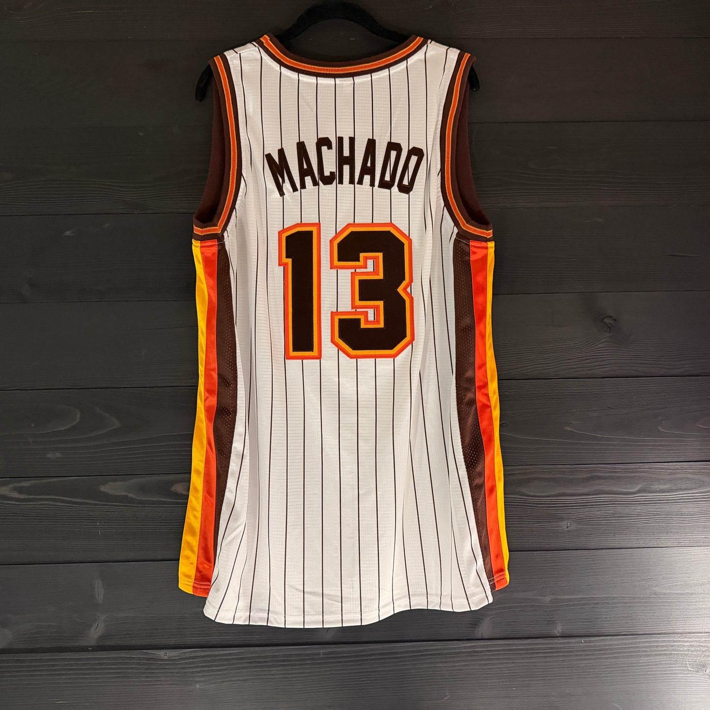 A-114a #13 White Orange Yellow Brown Pinstripes - ALL STOCK