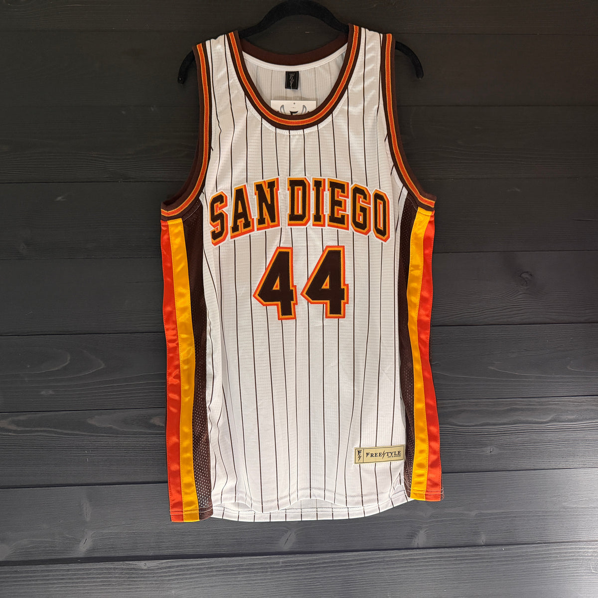 Youth #44 - White Orange Brown Pinstripes | AY-114a