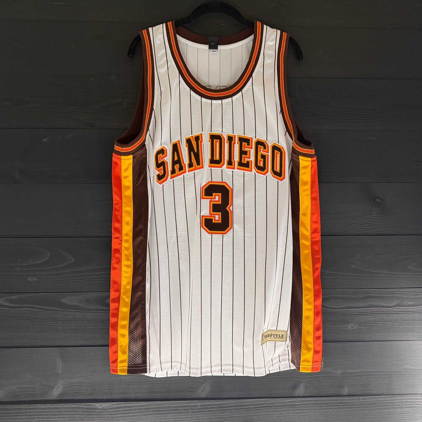 A-114a #3 White Orange Yellow Brown Pinstripes - ALL STOCK