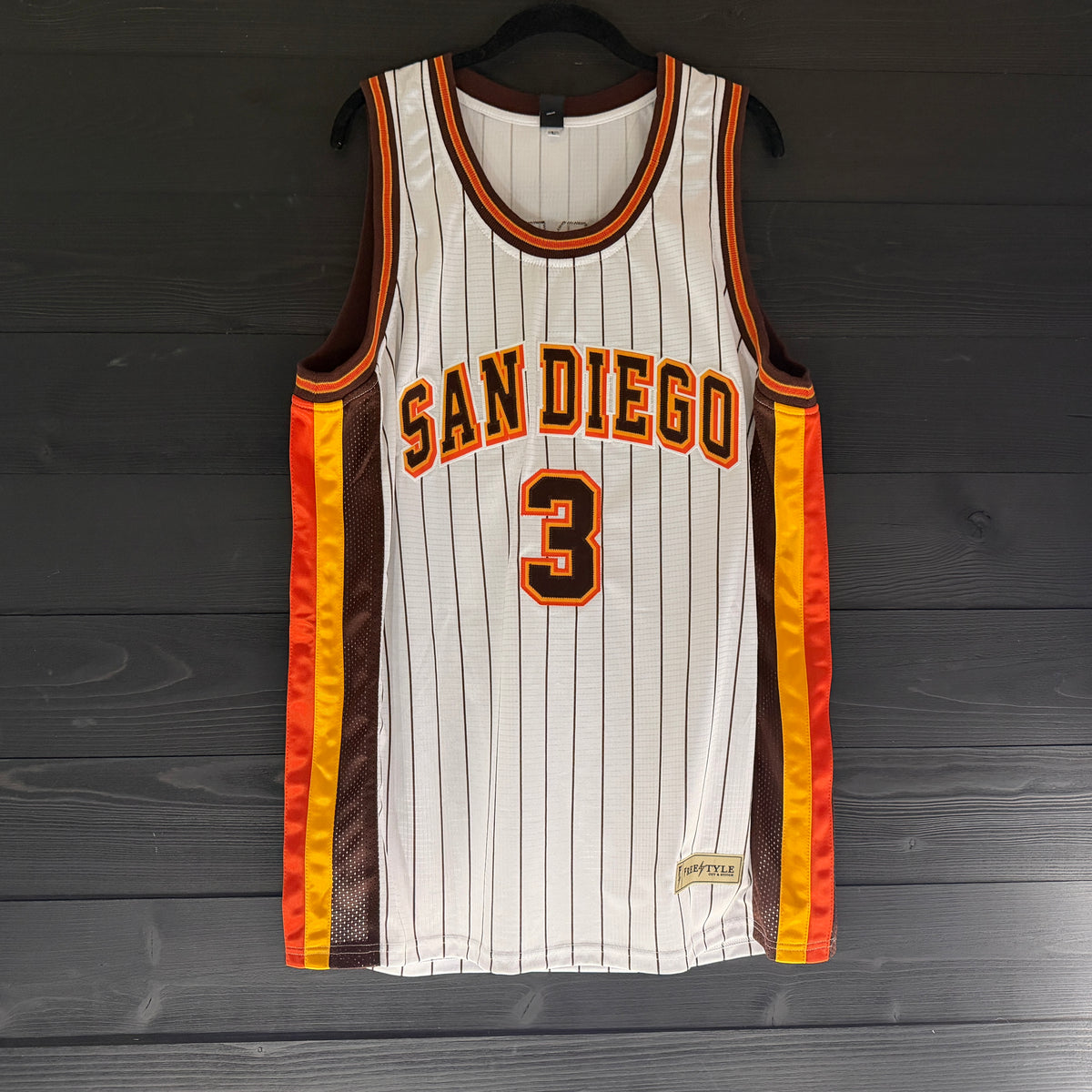 Youth #3 - White Orange Brown Pinstripes | AY-114a