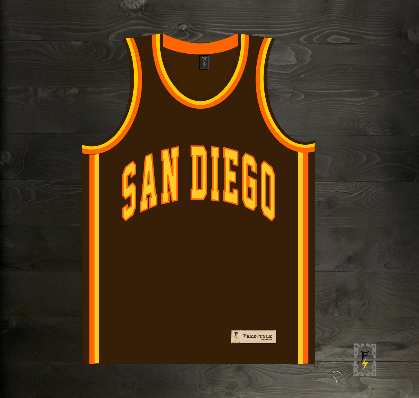 A-115m SD Brown Yellow Orange Basketball Tank Top - MADE TO ORDER
