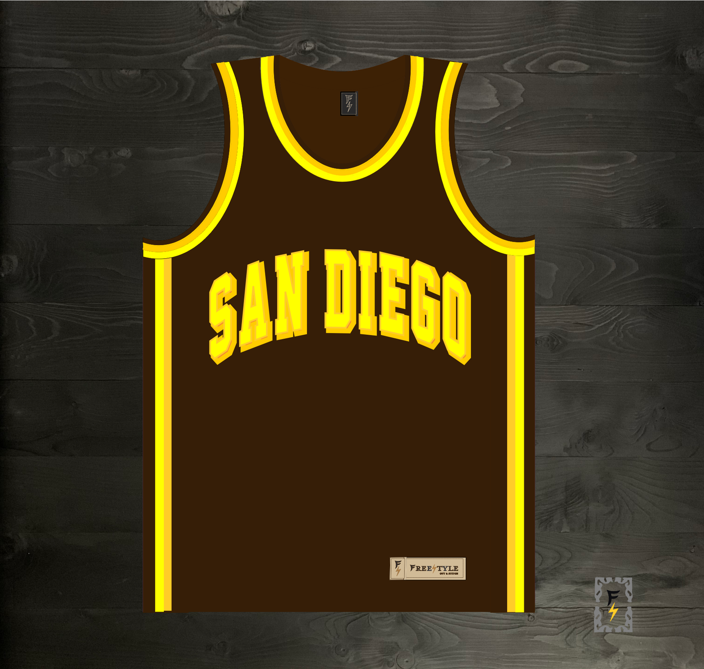 A-116m SD Brown Yellow Basketball Tank Top - MADE TO ORDER